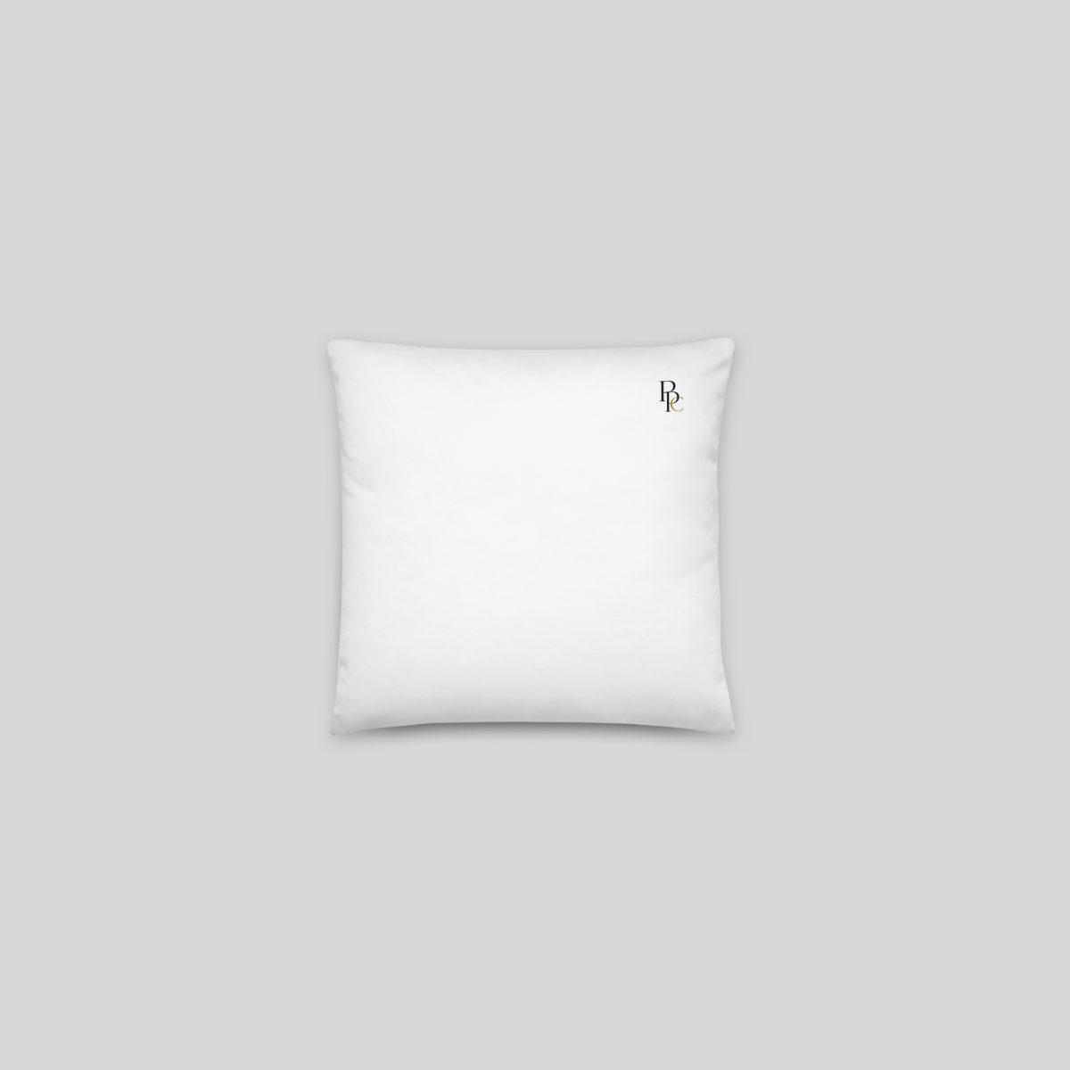 Coussin carré blanc photographié seul sur fond neutre