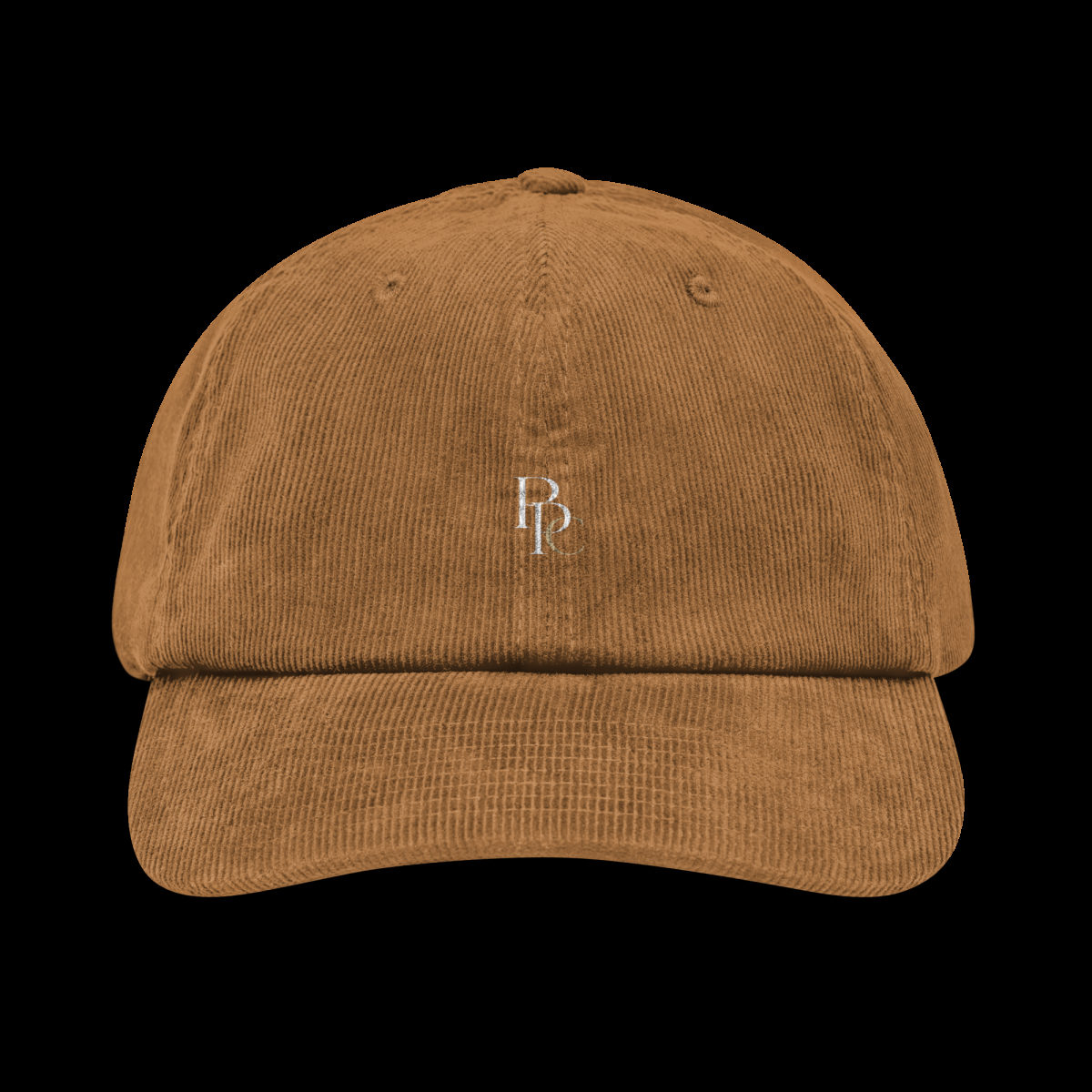 Broderie du monogramme sur velours côtelé, détail rapproché
